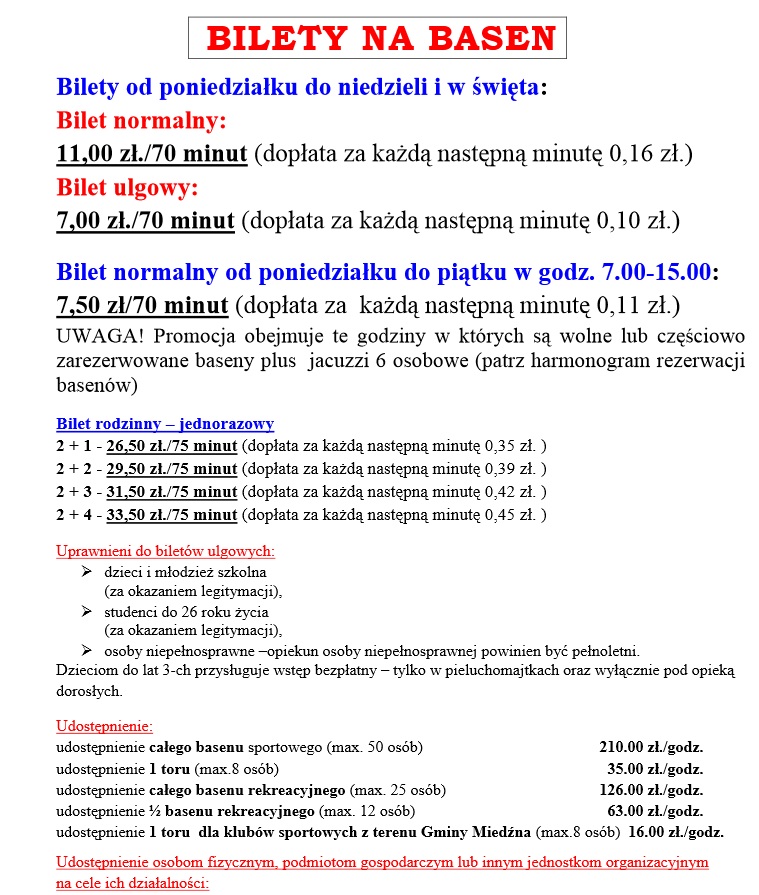 cennik basen