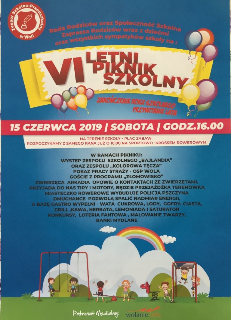 VI Piknik Rodzinny już 15 czerwca ZAPRASZAMY.