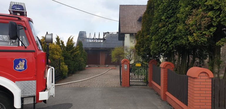 Pożar budynku z instalacją fotowoltaiczną
